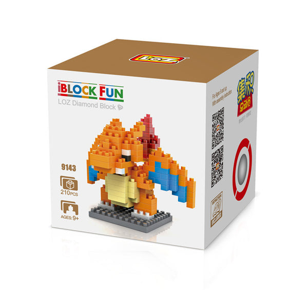 Mini Pokemon GO Building Blocks Figure Toy 5.5" Fire dragon